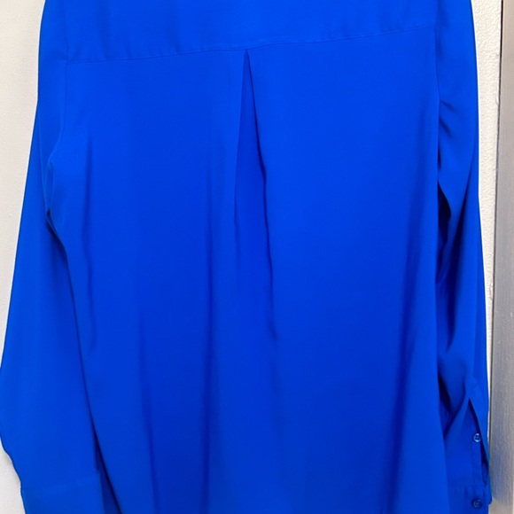 Express Blue silky dress shirt - Picture 3 of 5